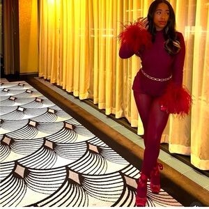 Alyssa NYC burgundy romper. Brand new! Very hot fashion item.